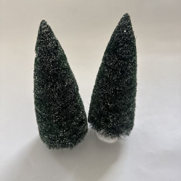 Lot 6 Dept 56 Snowy Sisal Brush Christmas Trees Christmas Village Display Decor - Picture 2 of 12